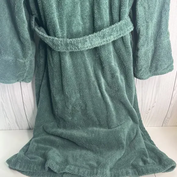 Vintage Lands End Mens Large 42-44 Turkish Terry Cloth Bath Robe Heavyweight - Picture 5 of 9